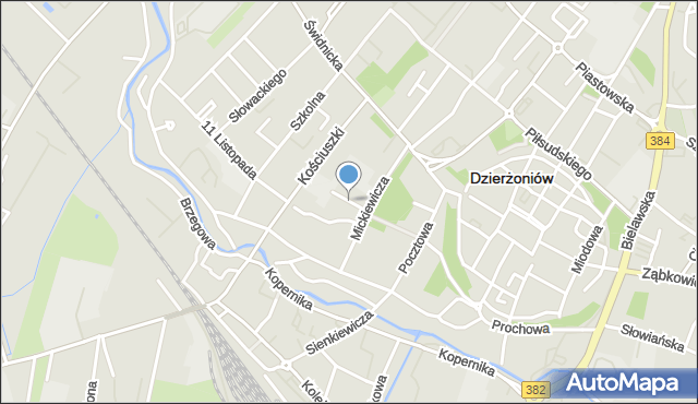 Dzierżoniów, Plac Konstytucji 3 Maja, mapa Dzierżoniów