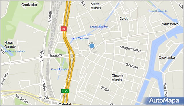 Gdańsk, Plac Kobzdeja Dariusza, mapa Gdańska