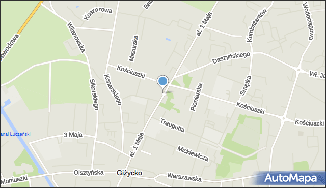 Giżycko, Plac Piłsudskiego Józefa, marsz., mapa Giżycko