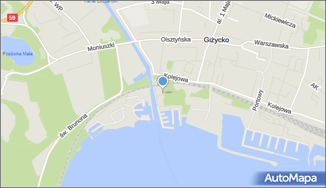 Giżycko, Plac Tarasiewicza Andrzeja, mapa Giżycko