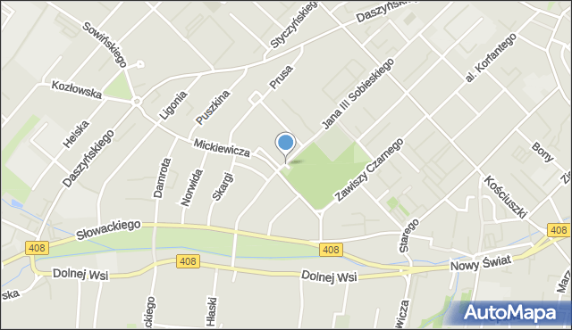 Gliwice, Plac Grunwaldzki, mapa Gliwic