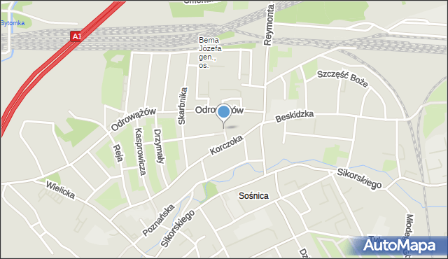 Gliwice, Plac Mariacki, mapa Gliwic