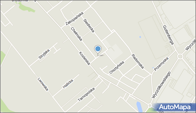 Gliwice, Płocka, mapa Gliwic