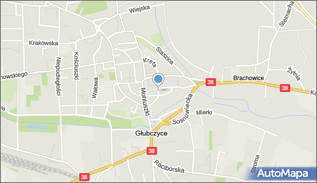 Głubczyce, Plac Adamiuka Antoniego, ks. bp., mapa Głubczyce