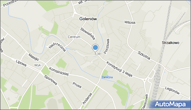 Goleniów, Plac Pileckiego Witolda, rtm., mapa Goleniów