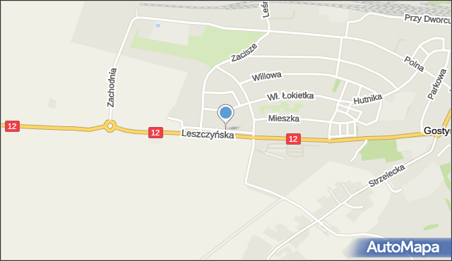Gostyń, Plater Emilii, mapa Gostyń