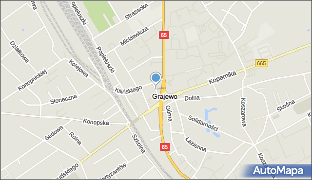 Grajewo, Plac Niepodległości, mapa Grajewo