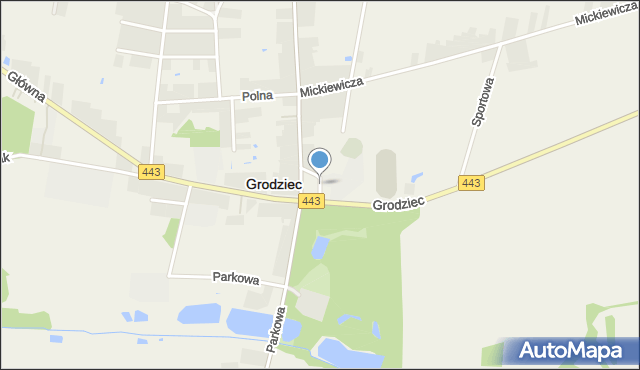 Grodziec powiat koniński, Plac Dąbrowskiego Bronisława, ks. abp., mapa Grodziec powiat koniński