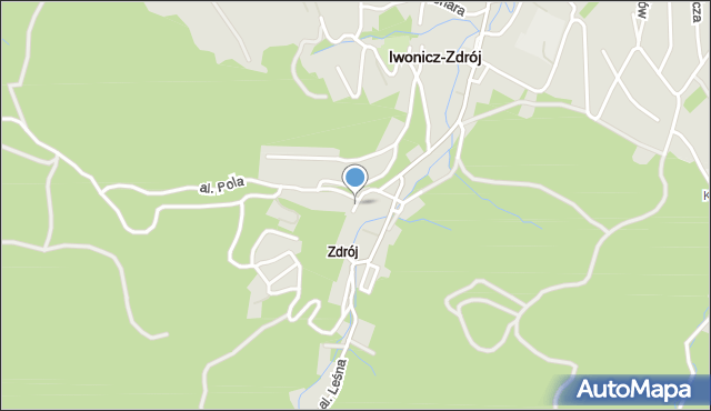 Iwonicz-Zdrój, Plac Dietla Józefa, mapa Iwonicz-Zdrój