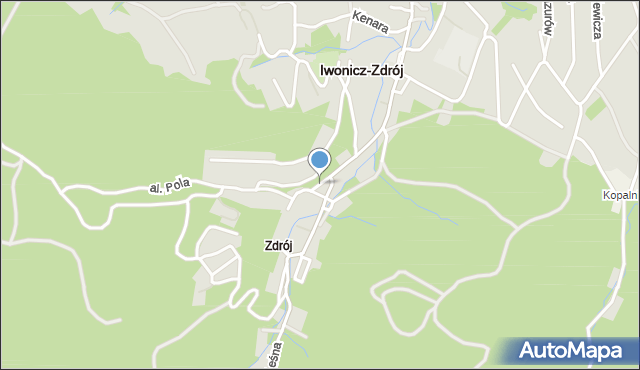 Iwonicz-Zdrój, Plac Oczki Wojciecha, mapa Iwonicz-Zdrój