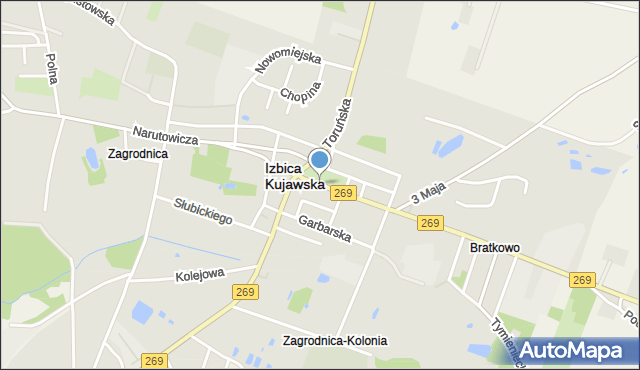 Izbica Kujawska, Plac Wolności, mapa Izbica Kujawska