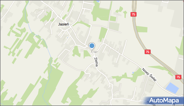 Jasień gmina Brzesko, Plac Laskowskiego Juliana, ks., mapa Jasień gmina Brzesko