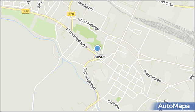 Jawor, Plac Wolności, mapa Jawor