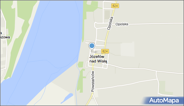 Józefów nad Wisłą, Plażowa, mapa Józefów nad Wisłą