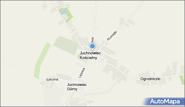 Juchnowiec Kościelny, Plac Królowej Rodzin, mapa Juchnowiec Kościelny