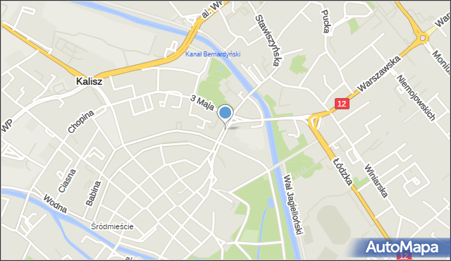 Kalisz, Plac Kilińskiego Jana, płk., mapa Kalisza