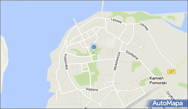 Kamień Pomorski, Plac Wolności, mapa Kamień Pomorski