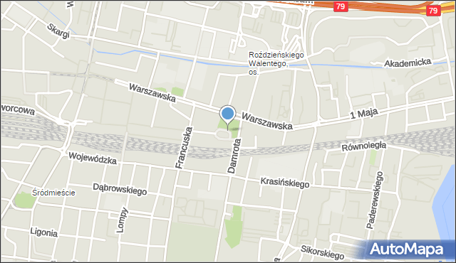 Katowice, Plac Szramka Emila, ks., mapa Katowic
