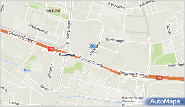 Katowice, Plac Kilara Wojciecha, mapa Katowic