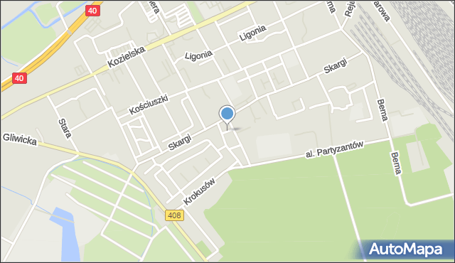 Kędzierzyn-Koźle, Plac Pamięci Rodła, mapa Kędzierzyna-Koźle