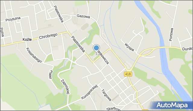 Kędzierzyn-Koźle, Plac Rady Europy, mapa Kędzierzyna-Koźle