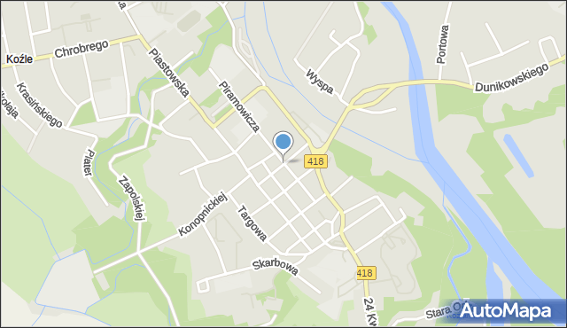 Kędzierzyn-Koźle, Planetorza Władysława, mapa Kędzierzyna-Koźle