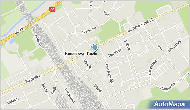 Kędzierzyn-Koźle, Plac Wolności, mapa Kędzierzyna-Koźle
