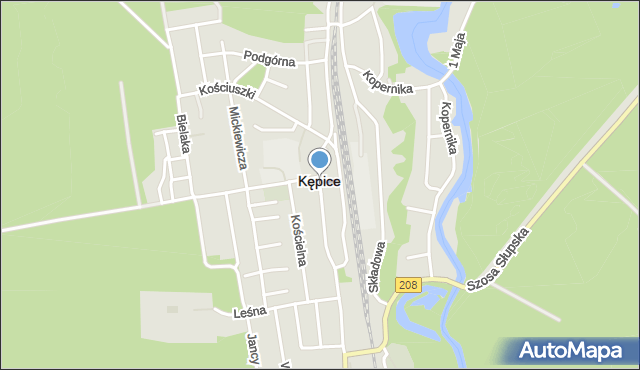 Kępice powiat słupski, Plac Osipowicza Alfreda, ks. prał., mapa Kępice powiat słupski