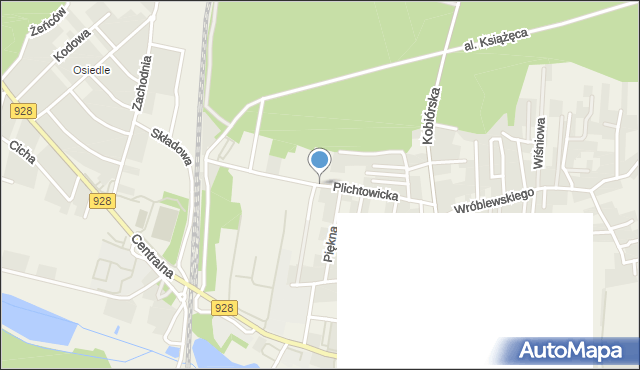 Kobiór, Plichtowicka, mapa Kobiór