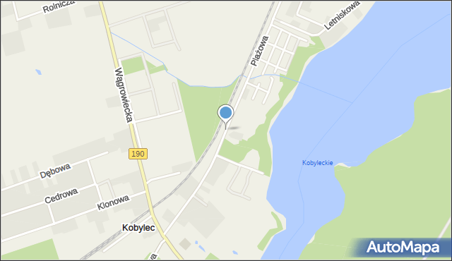 Kobylec gmina Wągrowiec, Plażowa, mapa Kobylec gmina Wągrowiec