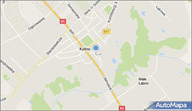 Kolno, Plac Wyszyńskiego Stefana, ks. kard., mapa Kolno