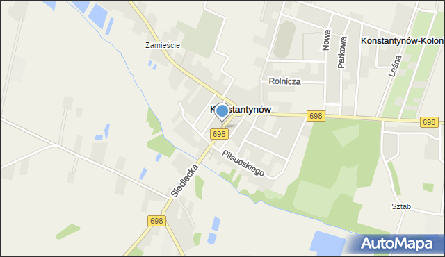 Konstantynów powiat bialski, Plac Wolności, mapa Konstantynów powiat bialski