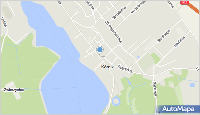 Kórnik, Plac Niepodległości, mapa Kórnik