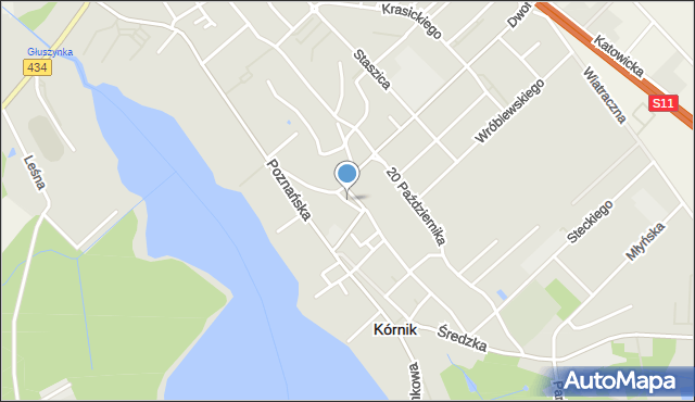 Kórnik, Plac Powstańców Wielkopolskich, mapa Kórnik
