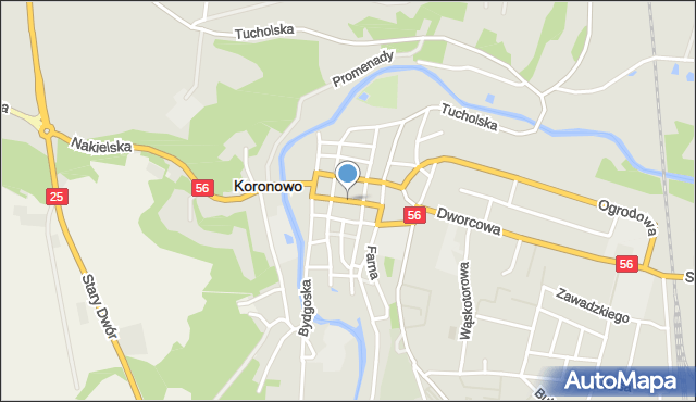 Koronowo powiat bydgoski, Plac Zwycięstwa, mapa Koronowo powiat bydgoski