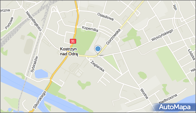 Kostrzyn nad Odrą, Plac Wolności, mapa Kostrzyn nad Odrą