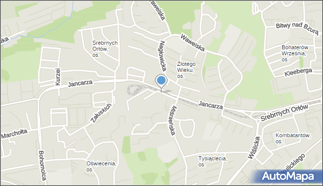 Kraków, Plac św. Maksymiliana Marii Kolbego, mapa Krakowa