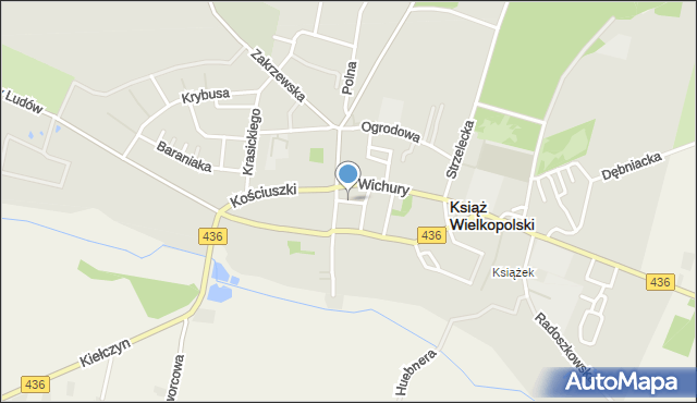 Książ Wielkopolski, Plac Kosynierów, mapa Książ Wielkopolski