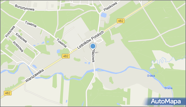 Łask, Plażowa, mapa Łask
