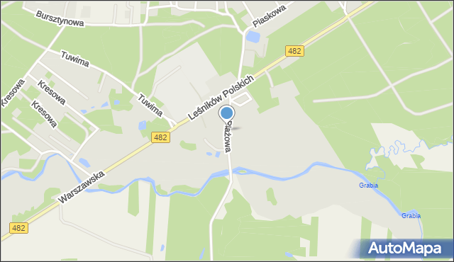 Łask, Plażowa, mapa Łask