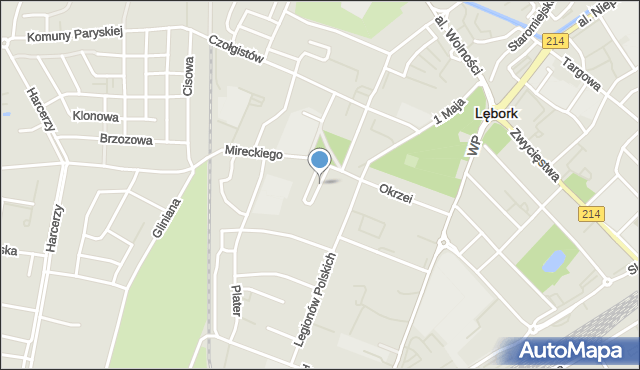 Lębork, Plac Młodzieży, mapa Lębork
