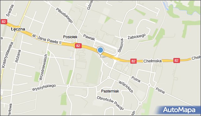 Łęczna, Plac Powstań Narodowych, mapa Łęczna