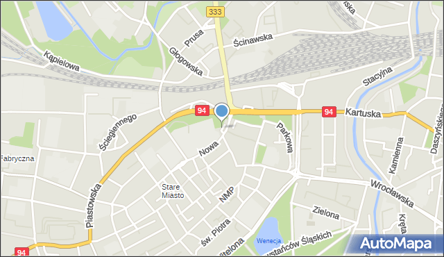 Legnica, Plac Zamkowy, mapa Legnicy