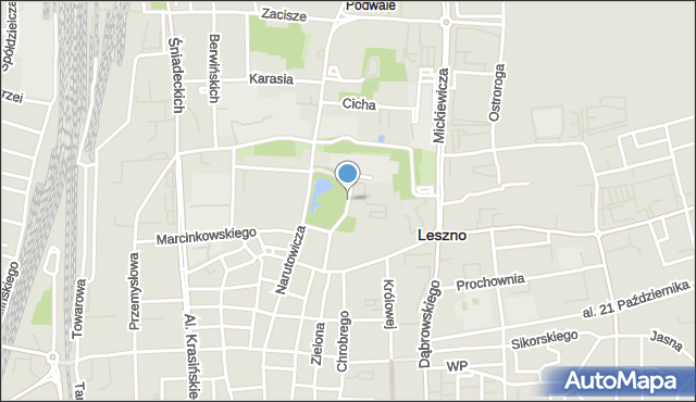 Leszno, Plac Kościuszki Tadeusza, gen., mapa Leszno