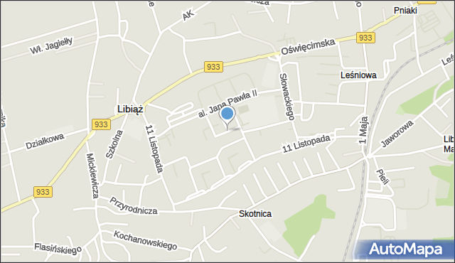 Libiąż, Plac Słoneczny, mapa Libiąż