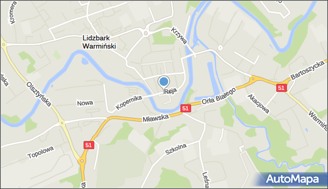 Lidzbark Warmiński, Plac Kościelny, mapa Lidzbark Warmiński