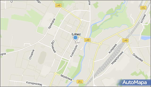 Łobez, Plac 3 Marca, mapa Łobez
