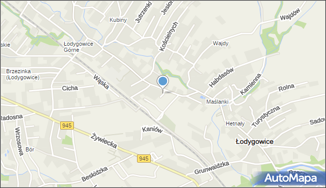 Łodygowice powiat żywiecki, Plac św. Stanisława, mapa Łodygowice powiat żywiecki