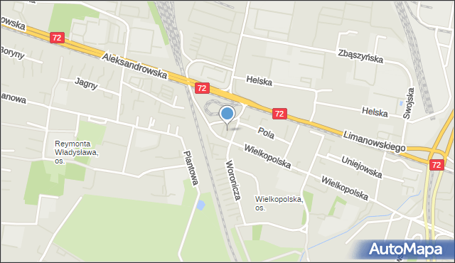 Łódź, Plac Dmowskiego Romana, mapa Łodzi