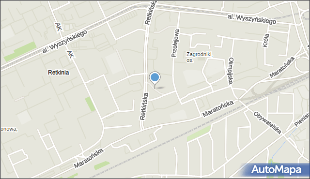 Łódź, Plac Głowackiego Bartosza, mapa Łodzi